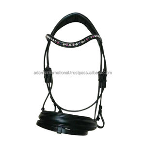 Bride de cheval en cuir anglais rembourré souple de Cavesson de la plus forte qualité fabricant en gros - Product Image 1