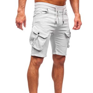 Pantalones Cortos Cargo de Algodón para Hombre, Cintura Alta, Cierre con Cordón, Secado Rápido, Antiarrugas, Transpirables, Estilo Urbano, Casual, Corte Recto - Product Image 3