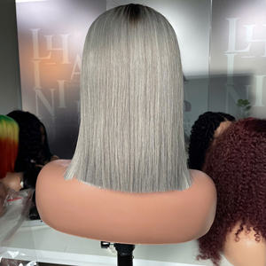 Extensiones de cabello liso de hueso para mujer negra Color gris Ombre mechones de lujo - Product Image 4
