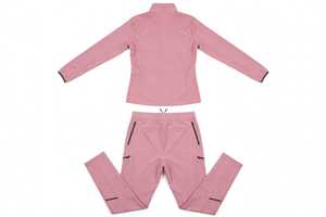 Conjunto Deportivo de 2 Piezas para Mujer, Color Rosa, Chaqueta con Cuello Alto y Media Cremallera, Pantalones Largos, Impermeable, de Secado Rápido, Estilo Deportivo - Product Image 2