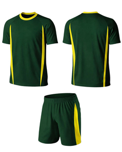Maillot de football américain personnalisé vert foncé et jaune avec short, respirant, imprimé en sérigraphie, en polyester, pour entraînement et matchs, tenue d'équipe - Product Image 5