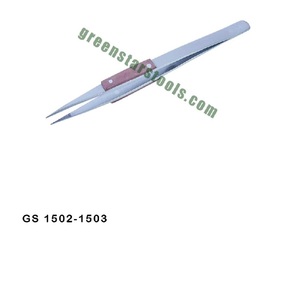 Pince à épiler à pointe diamantée avec manche en bois 165 mm 200 mm – Outils de précision pour bijoux, ensemble d'outils à main avec poignée en fibre | Numéro d'article GS-1502 - Product Image 2