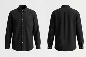 Chemise habillée à carreaux personnalisée, boutonnée, décontractée, à manches longues, en mélange de coton, avec logo personnalisé - Product Image 3