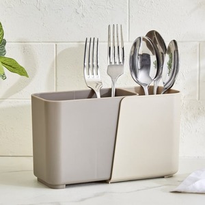 Minimalist Wooden Cutlery Holder With Geometric Laser Cut Design For Dining <b>Table</b> Storage - Product Image 2