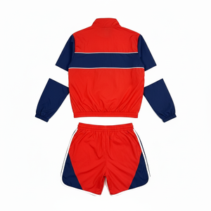 ADR Brand Unisex Tracksuit Set Color Blocking Sporty <b>Jacket</b> Shorts Full Sleeve Zipper Fly Breathable Polyester Adult Spring - Product Image 3