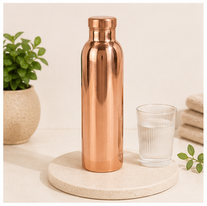 Bouteille d'eau en cuivre pur de qualité supérieure, ayurvédique, écologique, style moderne, logo et emballage personnalisables, prix bas - Product Image 5