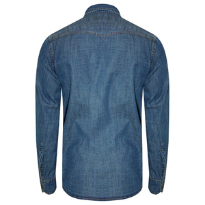 Nouvelle Chemise Décontractée à Col et Boutons en Lin Couleur Unie à Manches Longues pour Hommes - Product Image 3