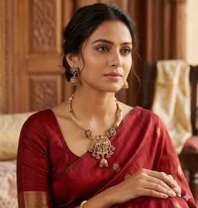 Wholesale High Quality New Vintage Copper Gold Plated Crystal Bridal Jewelry <b>Set</b> Long Mala Necklace Earrings Maang Party Wedding - Product Image 1