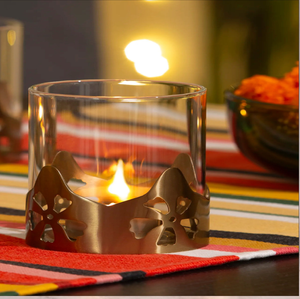 Silver Plated Carved Base Oil Lamp Diya <b>Stand</b> Holder for Home Temple Sacred Puja, available at wholesale prices. - Product Image 5