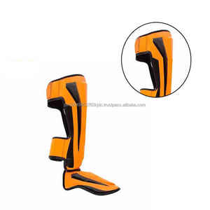 Espinilleras para adultos de alta calidad Espinilleras de boxeo de cuero negro de nuevo estilo con empeines de Espinilla Producto al por mayor - Product Image 5