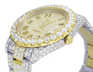 Reloj personalizado VVS Moissanite Diamante de acero inoxidable de dos tonos japonés automático Iced Out Hip Hop personalizado moda masculina - Product Image 6