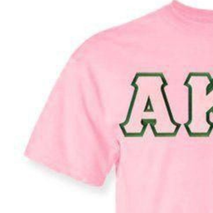 เสื้อยืด AKA Lettered AKA สีชมพูอ่อน คุณภาพพรีเมียม คอตตอน คอกลม เสื้อผ้าสำหรับชมรมนักศึกษากรีก - Product Image 2