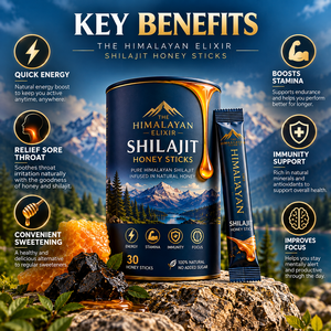 Palitos de Miel con Shilajit del Himalaya, Suplemento Herbal con Ácido Fúlvico, Energía Natural, Refuerzo Inmunológico, Marca Privada - Product Image 2