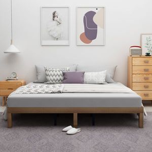 Letto King-Size Rustico in Legno Massello, Nessuna Rete a Doghe Necessaria, Facile Montaggio, Robusto Supporto a Doghe in Legno per Stile Sleigh da Fattoria - Product Image 2