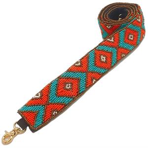 Stylish Durable Handmade Embroidered Seed Beaded Purse Strap Soft Touch Customizable Fabric Belt Decorative Accessory for Women - Product Image 2