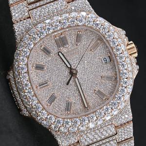 Reloj de Pulsera Deportivo de Diamantes al por Mayor, Relojes de Lujo para Hombre y Mujer con Moissanita, Relojes Mecánicos Automáticos, Reloj con Incrustaciones de Diamantes - Product Image 2