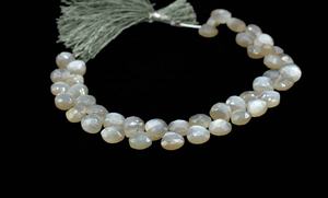 Cuentas de Piedra Lunar Gris Natural de Calidad AAA, Forma de Corazón Facetado, 8-8.5mm, Cuentas de Piedra Briolette para la Fabricación de Joyas - Product Image 4