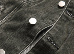 Veste en jean surdimensionnée pour homme, en coton lavé, écologique, respirante, style streetwear décontracté pour l'hiver, veste en jean OEM - Product Image 5