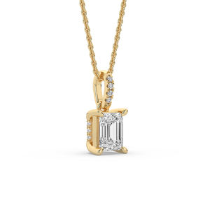 Pendentif en diamant de laboratoire de qualité supérieure 1,61 ct, or 14 carats, taille émeraude brillante, clarté VS1, collier minimaliste sophistiqué - Product Image 2