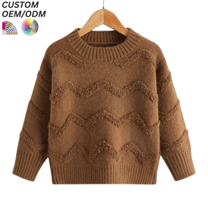 Pull en tricot personnalisé pour garçons, en coton écologique anti-boulochage, vêtements d'hiver pour enfants, support OEM ODM pour la vente en gros - Product Image 1