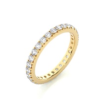 Anillo de Eternidad de Oro Amarillo de 9K y 14K con Diamante Cultivado en Laboratorio, Corte Redondo, Certificado IGI, Apilable, Regalo de Aniversario para Mujer