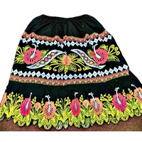 Jupes mi-mollet en tricot pour femme, taille empire, respirantes, décontractées, color block, brodées à la main, douces, de haute qualité