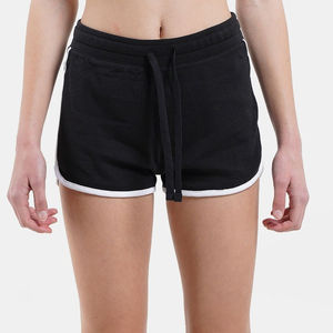Shorts Bermuda de Cintura Alta para Mujer, Logotipo Personalizado, Felpa de Algodón, Transpirables, de Secado Rápido, Teñido Liso, Cintura Elástica, Verano - Product Image 1