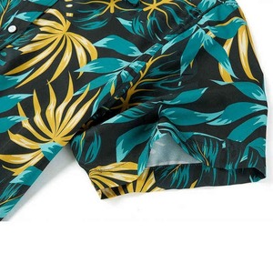 Ensemble de vêtements de plage personnalisés pour hommes hawaïens, chemise à boutons de haute qualité, motif floral, 100% coton, chemises hawaïennes pour hommes - Product Image 4