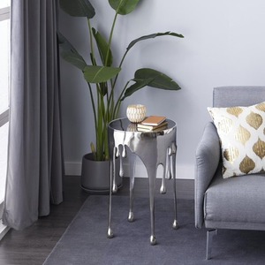 Mesa de Centro Redonda Moderna para Ahorrar Espacio, 20 Pulgadas de Altura, Mueble Decorativo para Sala de Estar - Product Image 5