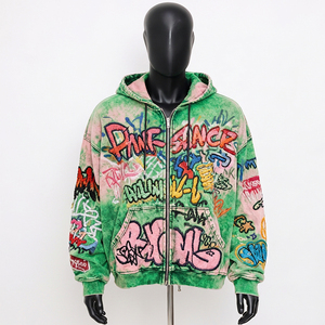 Dernier design, impression de logo personnalisé, sweats à capuche respirants à manches longues pour garçons, prix de gros, sweats à capuche zippés de haute qualité pour hommes - Product Image 1
