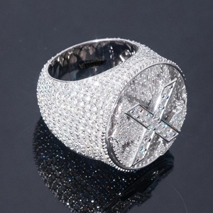 Customize <b>Name</b> First Letter X Iced Out Moissanite Pinky <b>Ring</b> Original 925 Sterling Silver for Hip Hop Party Charms for Friends - Product Image 3