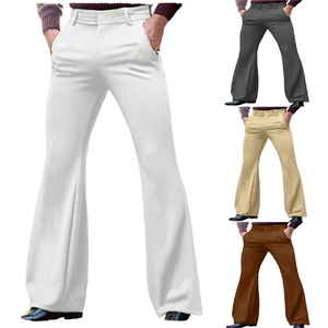 Modern Minimalist Plain Plaid Wide Trousers Men Front Pleat Detail Side Pockets Belt Loops Loose Fit Bottom - Product Image 4