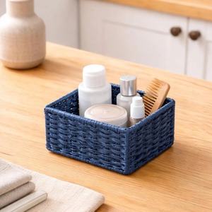 Cesta de Mimbre Tejida a Mano, Decorativa y Atractiva, Ecológica, Duradera, Multifuncional, para Almacenamiento en Sala de Estar o Dormitorio, Estilo Natural - Product Image 2