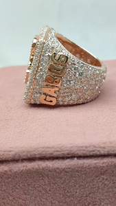 Custom <b>Initial</b> Letter <b>Ring</b> 925 Sterling Silver VVS Moissanite Diamond Iced Out Hip Hop Statement <b>Ring</b> For Men's Wear - Product Image 3