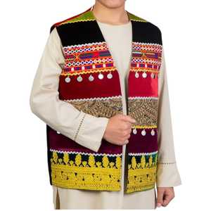 Chalecos y Chaquetas Tradicionales Afganos Bordados Clásicos para Hombre, Logotipo y Empaque Personalizados, Suministro al por Mayor, Servicio OEM ODM - Product Image 1