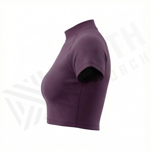 เสื้อครอปท็อปผ้าฝ้ายสีตามสั่งสำหรับผู้หญิง สไตล์ใหม่ล่าสุด รับผลิตแบรนด์ส่วนตัว เสื้อสตรีทแวร์ ฟิตเนส ออกกำลังกาย เสื้อยืดแอคทีฟแวร์ - Product Image 3