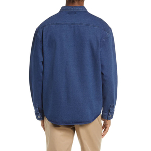 Best Quality Long Sleeve Cotton <b>Denim</b> Jeans Shirts for Men Factory Made Breathable <b>Material</b> Men <b>Denim</b> Shirt OEM Service - Product Image 3