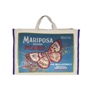 Durable Handled Laminated Cotton Canvas Shopping <b>Bag</b> with Stylish Letter Pattern Reusable Eco Friendly Large Capacity Tote <b>Bag</b> - Product Image 1