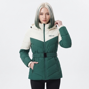 <b>Women's</b> Warm Two Tone Hooded Puffer Jacket with Belt Quilted <b>Winter</b> <b>Coat</b> <b>Padded</b> Outdoor Casual Fashion Outerwear <b>Winter</b> Clothing - Product Image 5