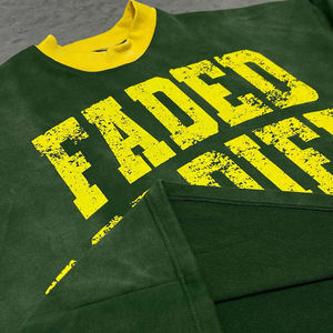 T-shirt en maille rétro ample pour homme, style vintage, personnalisé en usine, pour le football, le basketball et le streetwear - Product Image 6