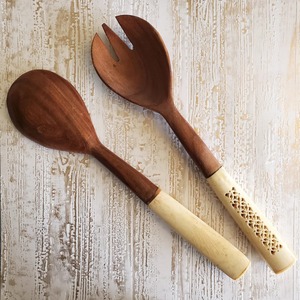 Cuillères et fourchettes à salade en bois – Ustensiles de qualité supérieure pour des repas élégants au quotidien - Product Image 5