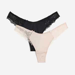 Culottes string confortables en nylon imprimé pour femmes, avec dentelle mignonne, séchage rapide, sous-vêtements à taille élastique pour jeunes filles, vente en gros à prix abordable - Product Image 1
