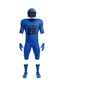 Uniforme de Fútbol Americano para Hombre, Azul, Manga Corta, Ajustado, Transpirable, Cuello Redondo de Poliéster, para Todas las Temporadas - Product Image 2