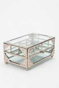 Classic Rectangular Glass Jewelry <b>Box</b> Easy Portable Wedding Festival Return Gifting Ideas <b>Decorative</b> Metal Glass <b>Storage</b> <b>Box</b> Set - Product Image 2