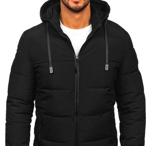 Chaqueta Acolchada con Capucha Midnight Glossy - Abrigo Urbano Impermeable de Talla Grande a la Moda - Chaqueta de Invierno Acolchada y Aislante - Product Image 4