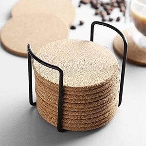 Paquete de 20 Posavasos de Corcho con Soporte Metálico para Hogar, Oficina, Cafetería o Bar, Ecológicos y Resistentes al Calor - Product Image 2