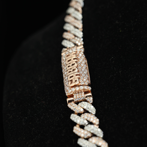 Rose Gold Plated Moissanite Cuban Link <b>Chain</b> Necklace 925 Sterling Silver <b>Ice</b> Cube Hip Hop Jewelry for Men and Women - Product Image 6