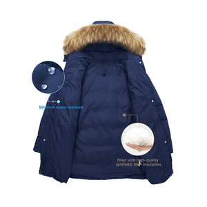 Abrigo Largo Acolchado Personalizado al por Mayor para Mujer, de Poliéster Tejido Grueso con Capucha y Bolsillos con Cremallera, Ideal para Viajes, OEM - Product Image 3