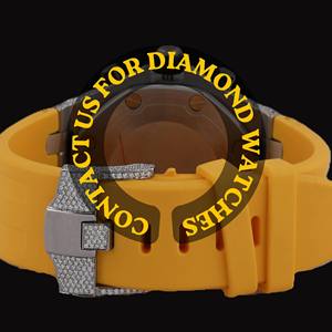 Reloj de Diamantes Moderno y a la Moda para Hombre, con Correa de Goma, Brillantes Piedras de Circonia Cúbica, en Oferta - Product Image 3
