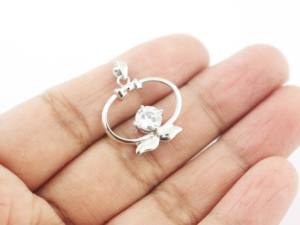 Collier pendentif ovale en argent sterling 925 avec diamant, bijoux en pierres précieuses faits à la main, cadeau - Product Image 6